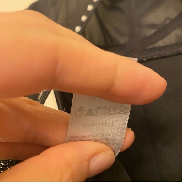 WEISSMAN Dance solo custom black rhinestone Caged Mock Neck Leotard 14591 MC - Picture 7 of 12